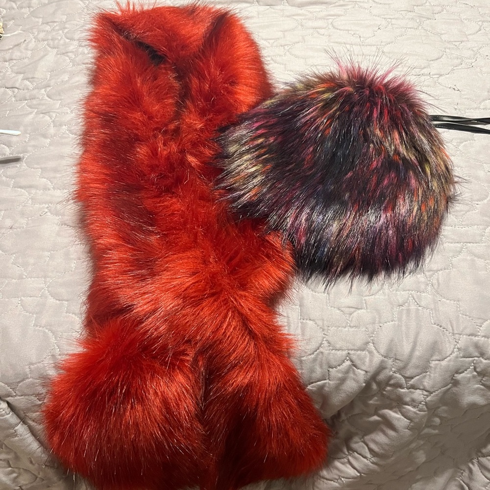 Faux Fur stole and matching clutch